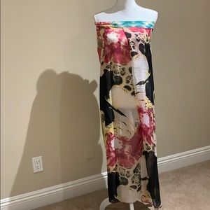 Colorful Print Chiffon Beach Coverup